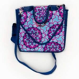 Fit & Fresh Large Insulated Lunch Bag Box Pink Blue Mandala Magnetic Close Clean